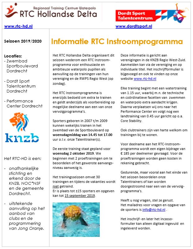 Flyer instroomprogramma